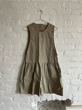 Sleeveless Utility Romper in Olive-Taupe
